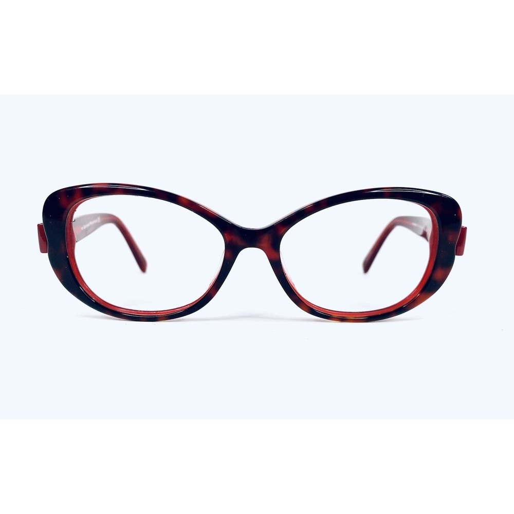 Kate Spade NY Red Tortoise Oval Lucite Glasses Bowtie Temples Chandra 53 17 135
